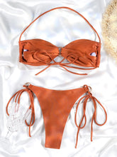 Load image into Gallery viewer, Rinabe Halter Swimwear Thongs Micro Bikini  Bandage Bathing Suit
