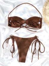 Load image into Gallery viewer, Rinabe Halter Swimwear Thongs Micro Bikini  Bandage Bathing Suit
