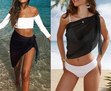 Load image into Gallery viewer, Women Short Sarongs Swimsuit Coverups Beach Bikini Wrap Sheer Short Skirt Chiffon Scarf Cover Ups for Swimwear
