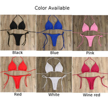 Load image into Gallery viewer, Women Bikini Set Sexy Side Tie Thong Swimsuit Bandage Style Brazilian Swimwear Ultrathin Bra &amp; Brief Sets
